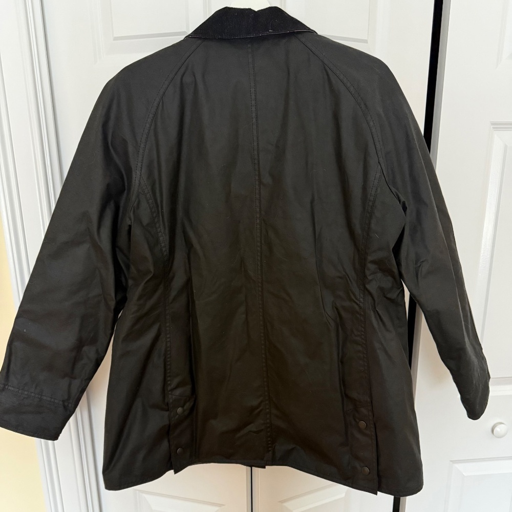 NWT Barbour Beadnell Waxed Jacket Black US Size 14 - Picture 3 of 4